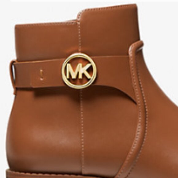 Michael Michael Kors Womens CARMEN Flat Leather Booties Luggage Brown Size 6.5 - Picture 5 of 5